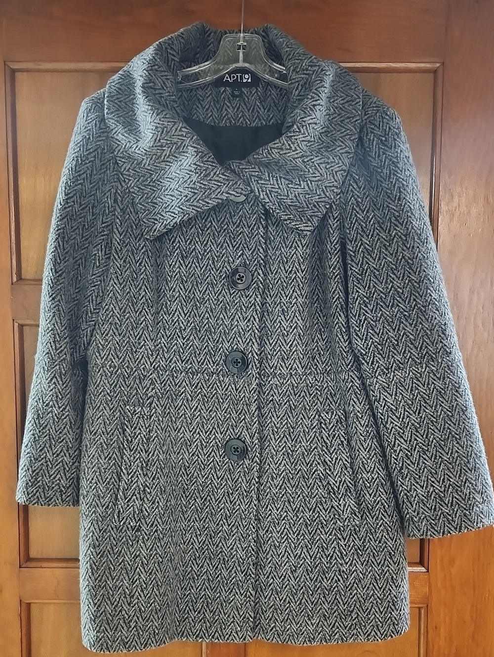 Apt. 9 Women’s Herringbone Wool-Blend Coat in Gray
